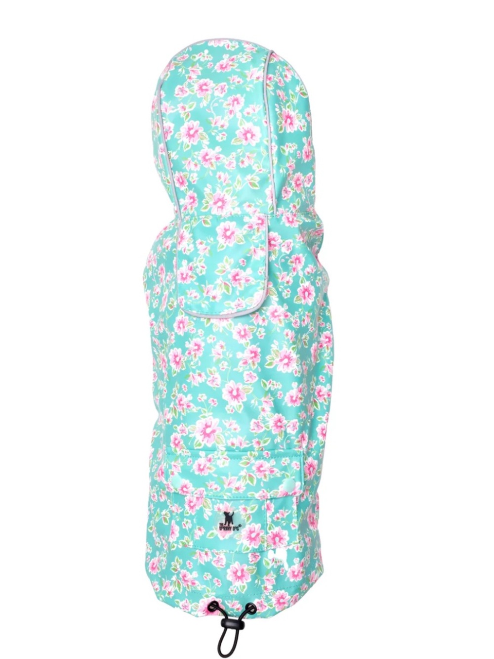 Worthy Dog London Floral Watercolor Hooded Dog Raincoat XXL